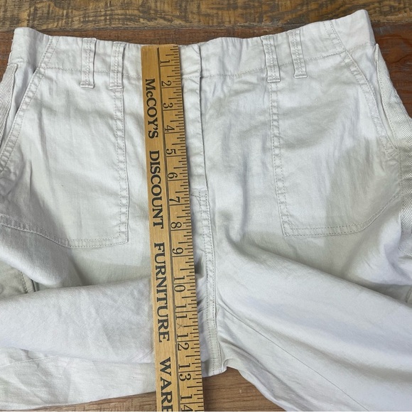 Chico's size Medium Chicos size 1 tan cargo linen cotton blend cropped pants - Picture 4 of 9
